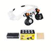 2-piece Head Mounted Magnifying Glass, Interchangeable Cooling and Heating Light, Detachable Lens, Used for Close Range Work