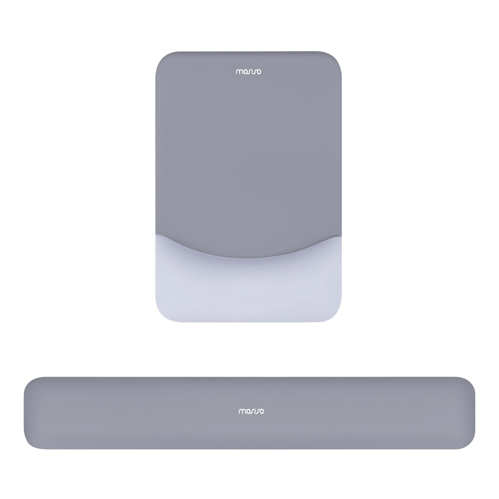 

MOSISO Stress Support Integrated Mouse Pad Rectangular Keyboard Memory Foam Wrist Rest & Set, (Gray) серый