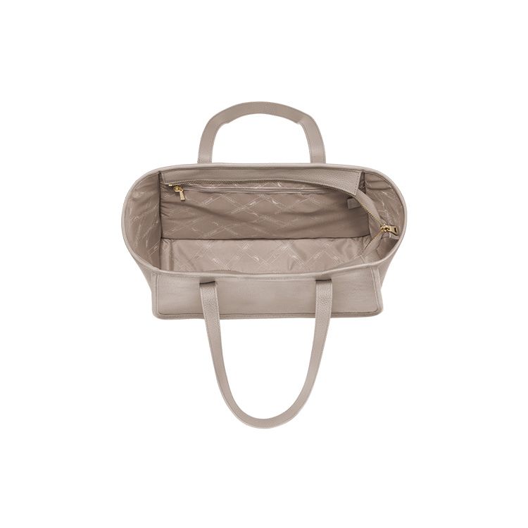 Longchamp Le Foulonné 34 Solid Color Leather Tote Bag Shopping Bag Shoulder Bag Women Tote Dove-Grey 10141021P55