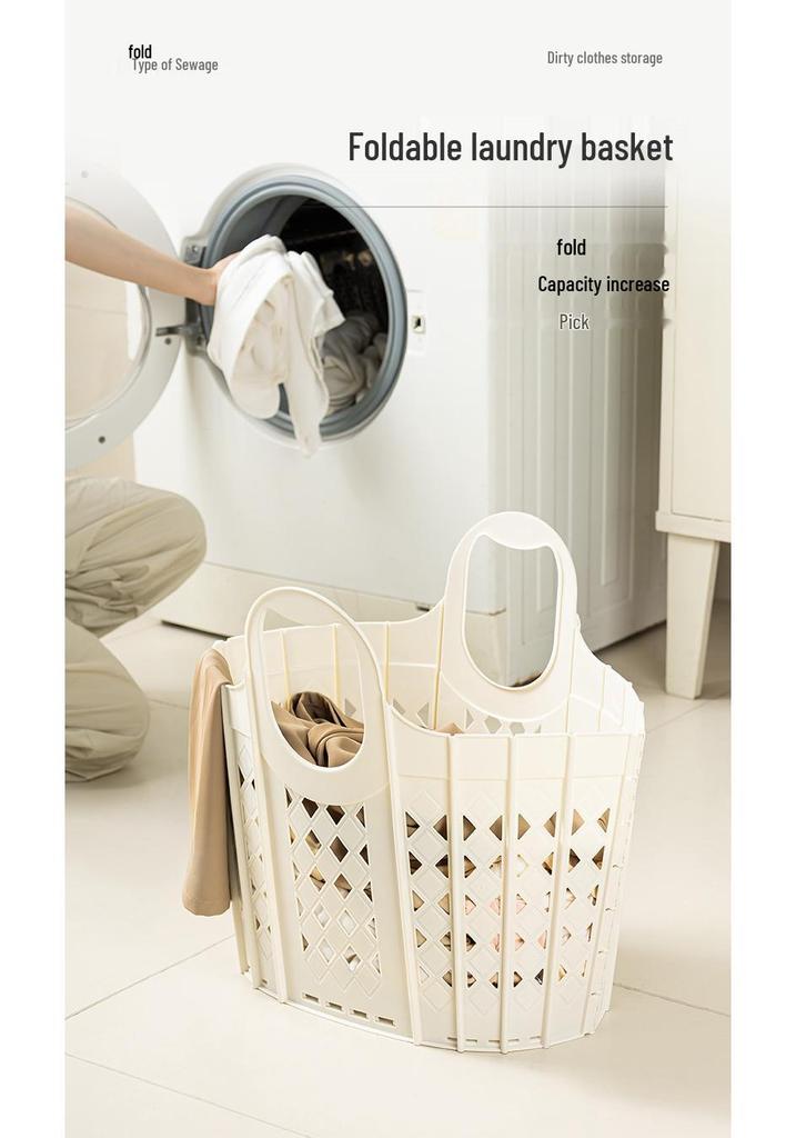 Foldable Large-Capacity Plastic Laundry and Toy Storage Basket