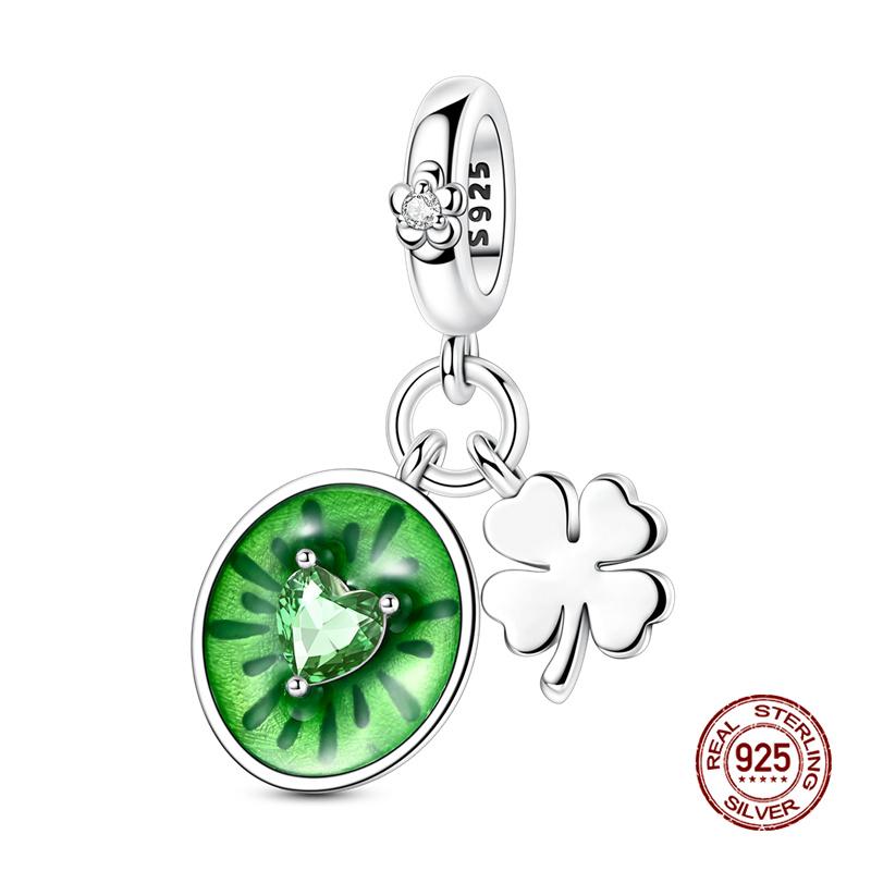 Original Charm Copper Fruit Four-Leaf Clover Series Charm Bead Fit 3Mm Original Bracelet For Women Diy Jewelry Gift