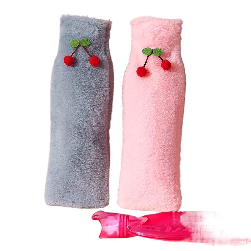 Long Strip Plush Hot Water Bottle with Waist Support and Large Size Cover for Warmth and Comfort