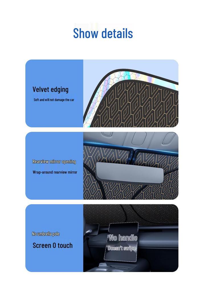 Car Front Windshield Sunshade Anti-Glare Heat Insulation Summer Shield