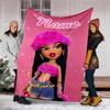 Personalized Custom Name Blanket - Bratz Print Design,Blanket for Sofa,Bed,Travel,Camping - Soft and Warm, Great Gift