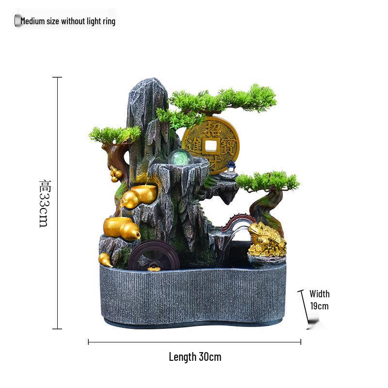 Feng Shui Wheel Fountain for Attracting Wealth: Rockery Water Feature for Office, Living Room, or Entryway - Perfect Housewarming Gift