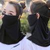 Women Floral Soft Chiffon Anti Dust Sun Protection Face Cover Neck Gaiter Scarf