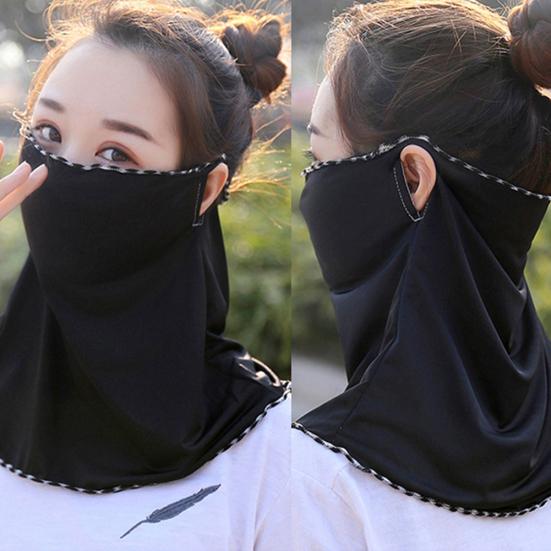 Women Floral Soft Chiffon Anti Dust Sun Protection Face Cover Neck Gaiter Scarf
