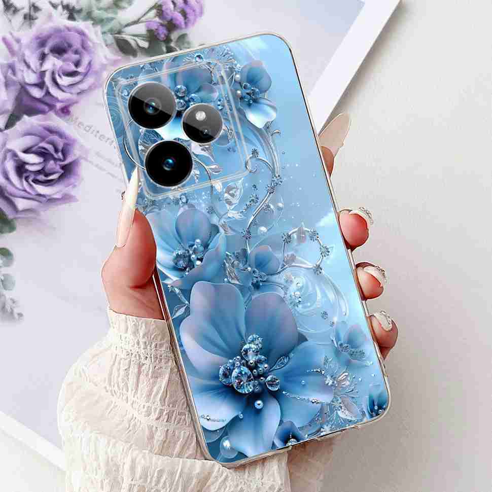 For Realme GT 7 5G 2025 RMX5061 Case Cute Girl New Flowers Soft Silicone TPU Cover For Realme GT7 GT 7T 5G Global Phone Cases