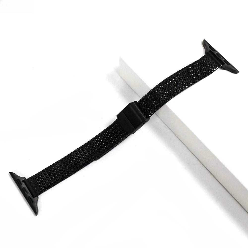 Band for Apple Watch Series 9 8 7 6 SE  Slim Milanese strap for iWatch stainless steel wire mesh chain girls wrist 40 41mm