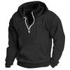 Men's Autumn Standing Collar Casual Hooded Sweatshirt Loose Sports Pullover Top