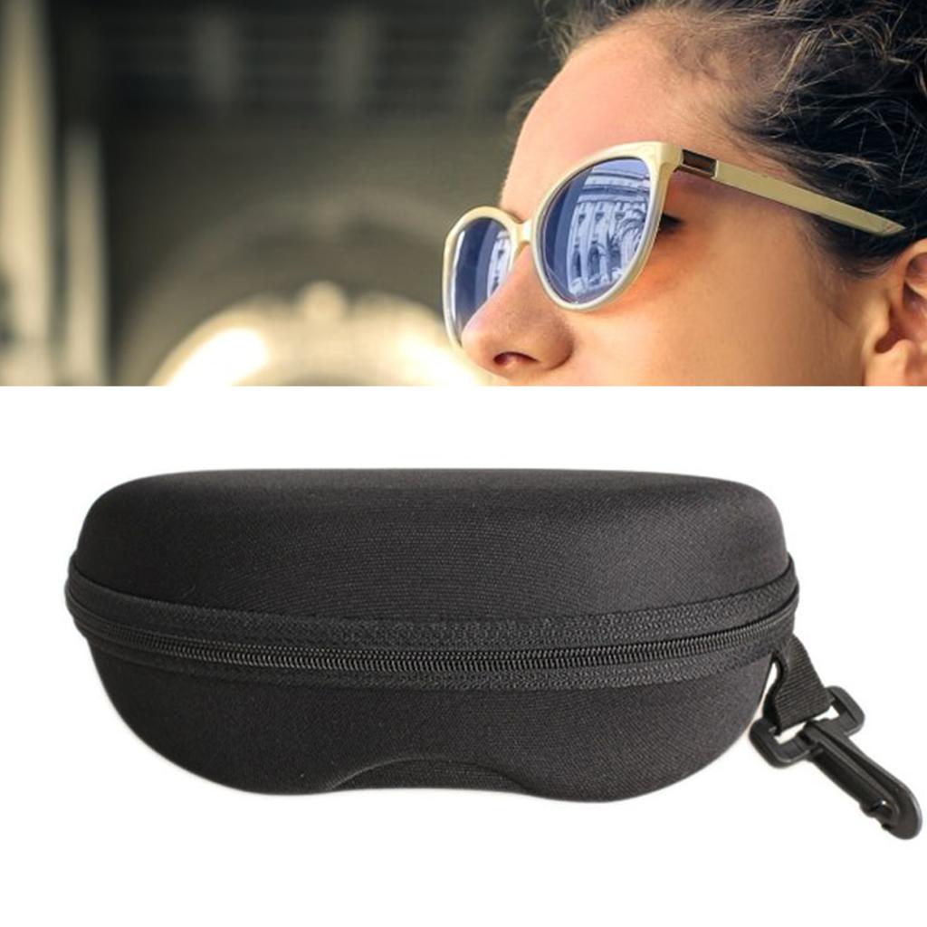 Portable Hard Shell Sunglasses Protector Travel Zipper Eyeglasses Case Hook Suitable For Sunglasses Reading Glasses