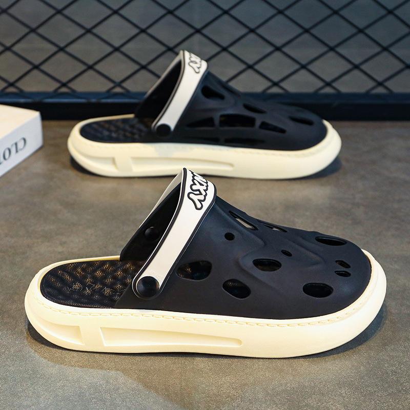 Hole shoes men's platform non-slip two-in-one outer wear sports beach sandals 2023 new summer office slippers