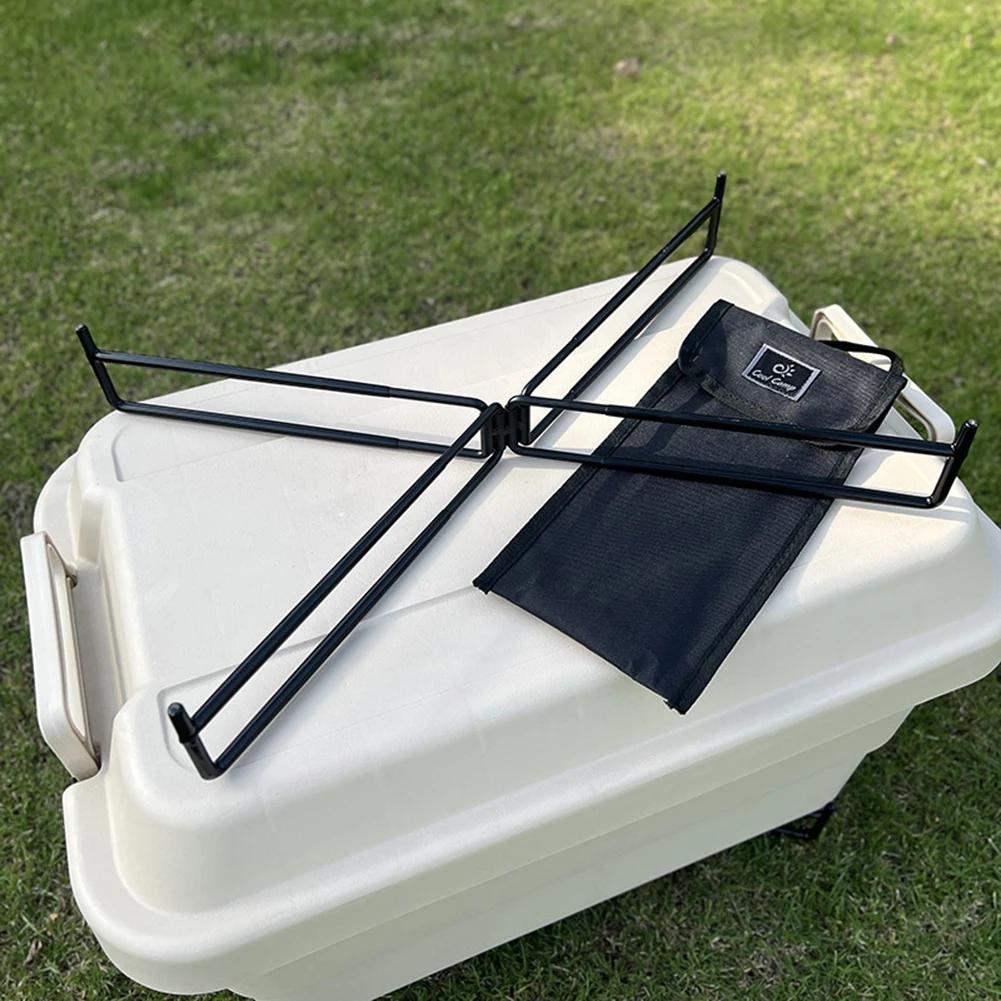 Multifunctional Camping Foldable Cooler Stand Outdoor Metal Bracket Water Container Holder for Cooking Hiking Travel Shelf 1-2PC