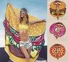 Hamburgers Donuts Fashionable Pizza Design Beach Towels Suitable For Daily Use
