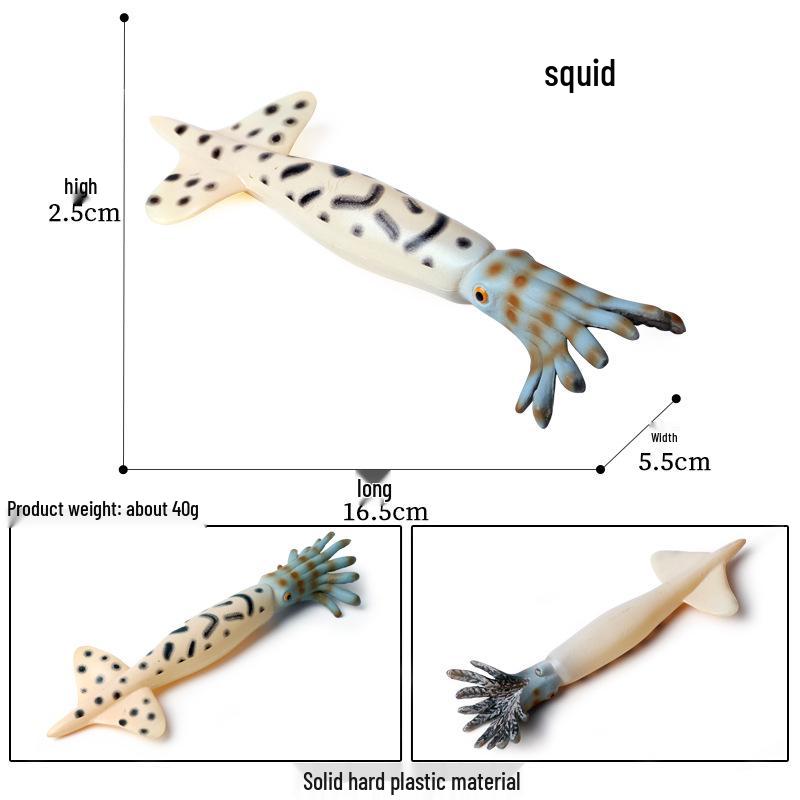 Marine Life Toy Set: Squid, Octopus & Jellyfish Figurines for Kids