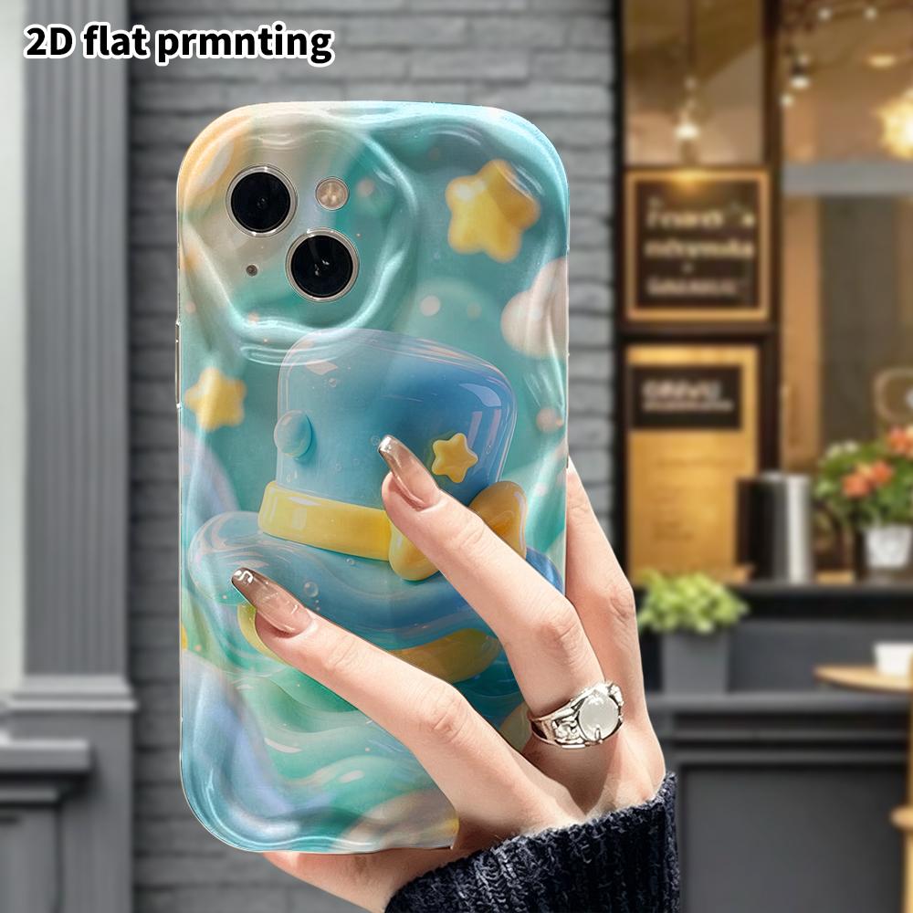 Phone Case: 2D flat design suitable for iPhone 18 17 16 15 14 13 Pro protective case, magic hat, perfect Christmas and Halloween holiday gift