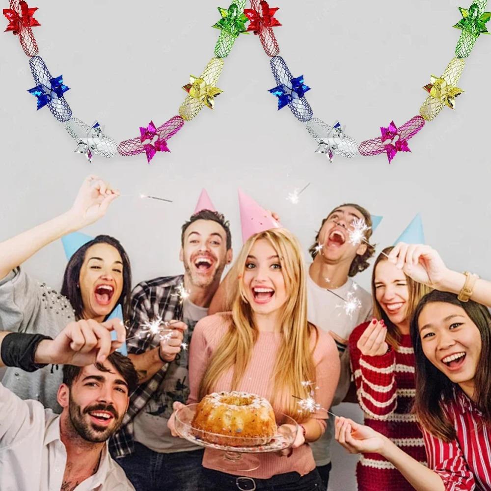 Foil Garland Christmas Garland Home Decoration Ceiling Hanging Decor Christmas Wreath Decorative Garlands Party Supplies