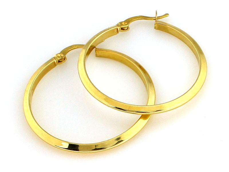 Gold earrings for women 375 hoops 1.28g shiny fashion gift