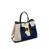 Winter Graffiti Art Canvas Top Grain Leather Tote Bag Large Crossbody Handbag