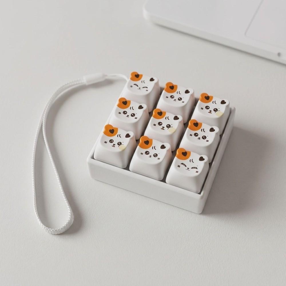 Cartoon Keycaps Keycap Keychain Cat Pattern Pinch Toy Creatve Decompression Toy Students