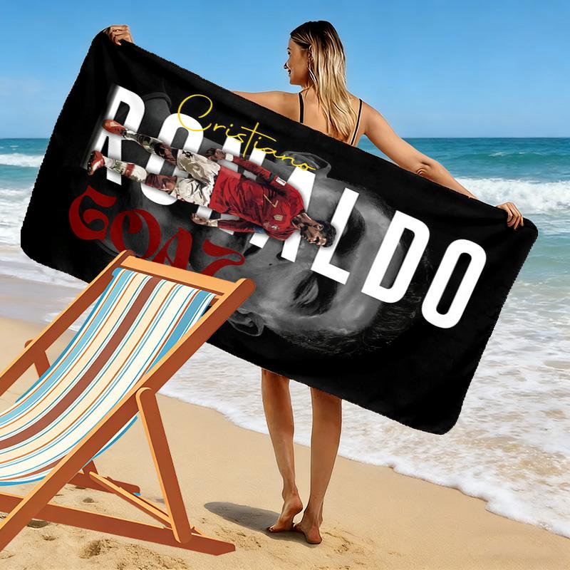 Asciugamano da Spiaggia con Stampa C Ronaldo, Asciugamano Grande Morbido ad Asciugatura Rapida per Spiaggia Campeggio Nuoto