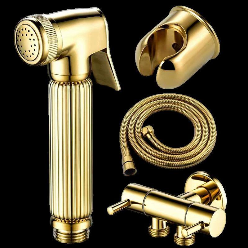 Chrome Bathroom Shower Bidet Sprayer Toilet Hand Spray Gold Brass Bidet Set Toilet Bidet Sprayer Self Cleaning Shower Black