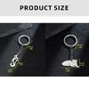 Playful Lovely Kitten with Elegant Charm Stainless Steel Keyring Charm Pendant Accessory Portable for Personalize Use