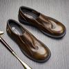 Leder Mode Lederschuhe Herrenfuß Retro Businessschuhe Vielseitige Freizeitschuhe Tide Pedal Atmungsaktive Schuhe