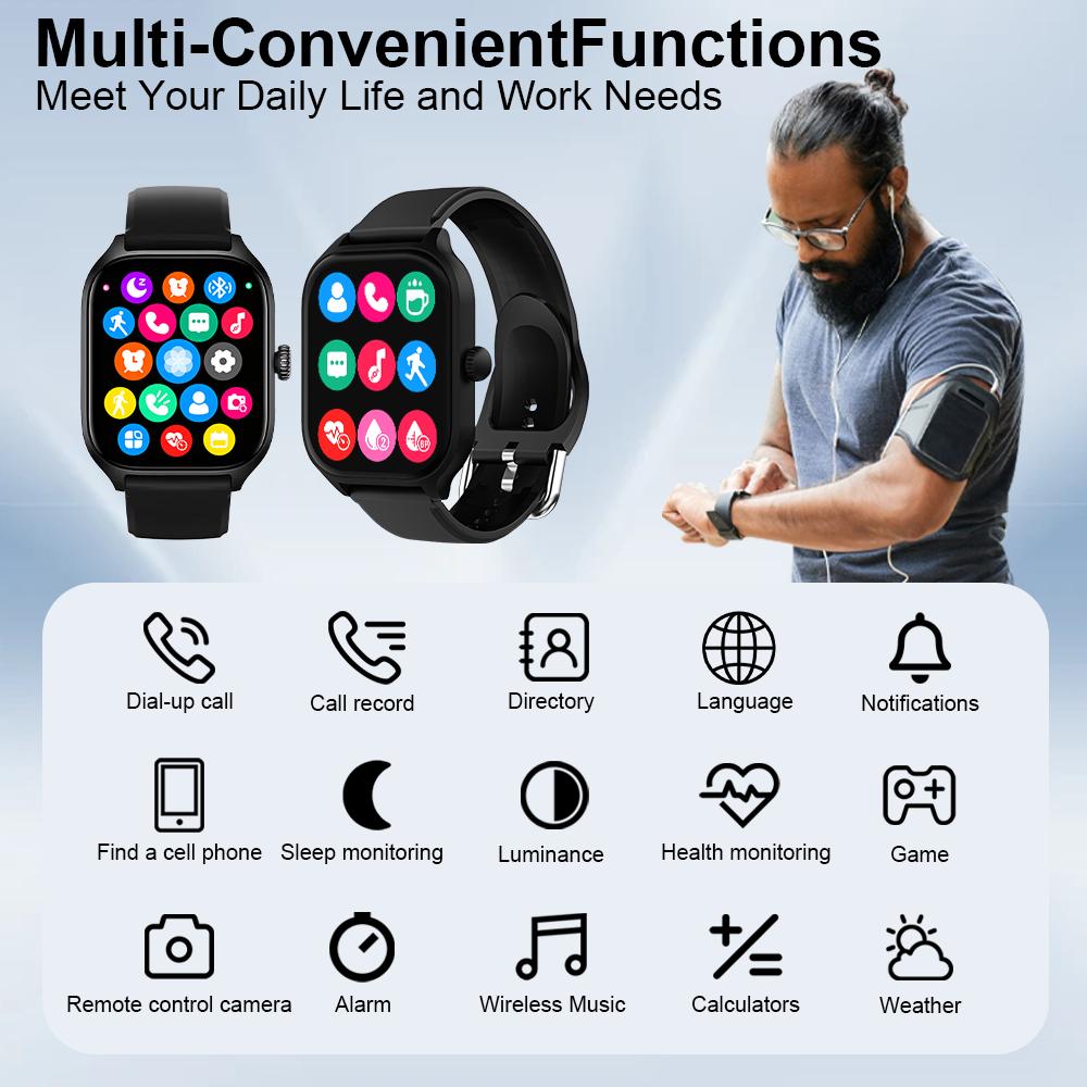 LAXASFIT H9 and H6 Smartwatch Dial To Answer Calls Calorie Tracking Heart Rate Blood Oxygen Monitoring Bluetooth Smart Watch