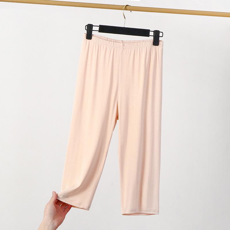Plus Size High Waist Modal Leggings - Women's Seven-Point Summer Shorts, Thin Anti-Exposure Style