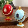 Egg Shape Jewelry Storage Box Inlaid Gem Organizer Ornaments Alloy Storage Jar Earrings Ring Holder Unique Gift for Family