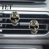 Gothic Car Decor for Women Skull Air Vent Clip, Retro Alloy Dashboard Accessories Halloween Trim Funny Head Auto Interior Decoration