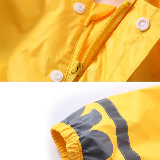 Yousheng, unisex, pentru copii, cu benzi reflectorizante pentru animale din desene 3D, cu glugă, haină de ploaie, poncho