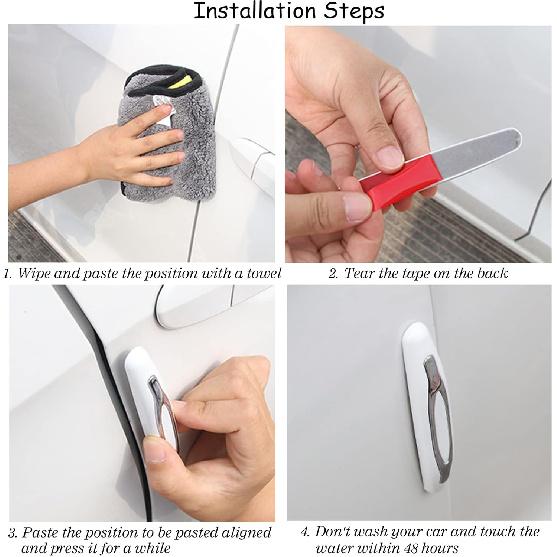 4 Pcs Car Door Edge Guards Car Side Door Protector Suitable For Various Car Pads Door Shock Absorbers-White