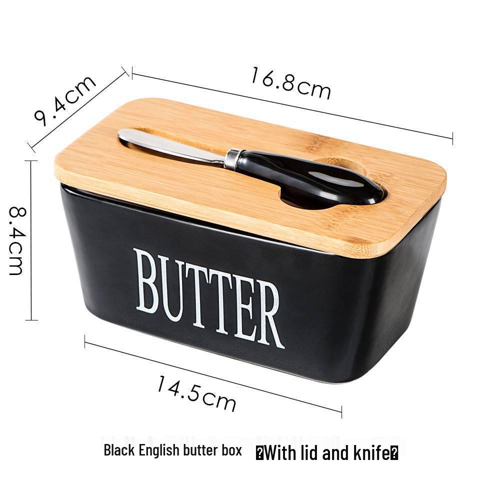 Nordic Ceramic Butter Dish with Knife - European Design