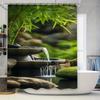Zen Garden Waterfall Waterproof Shower Curtain Heat Resistant Machine Washable Non-Transparent 180x180cm