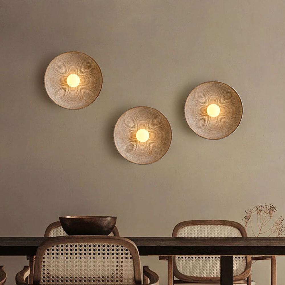 20cm/27cm Indoor LED Wall Lamp Bedroom round Resin & Glass Light for Restaurant Bar & Indoor Bedroom Decor Creative Wall Light