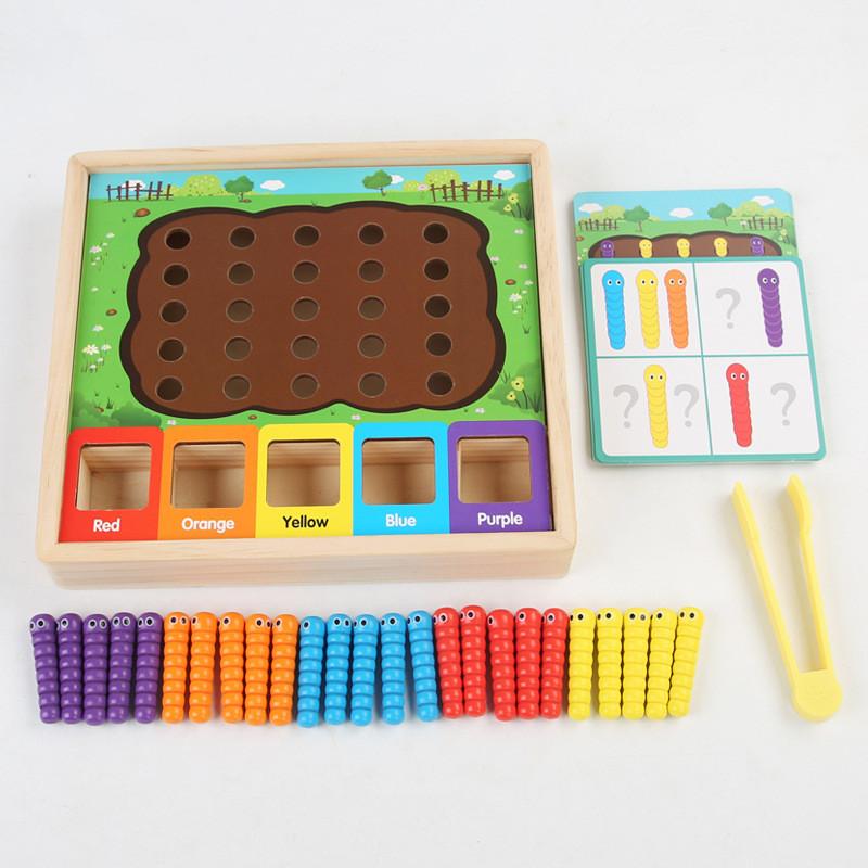 Wooden Color Matching Bug Catcher Card Game For Kids Development And Handeye Coordination