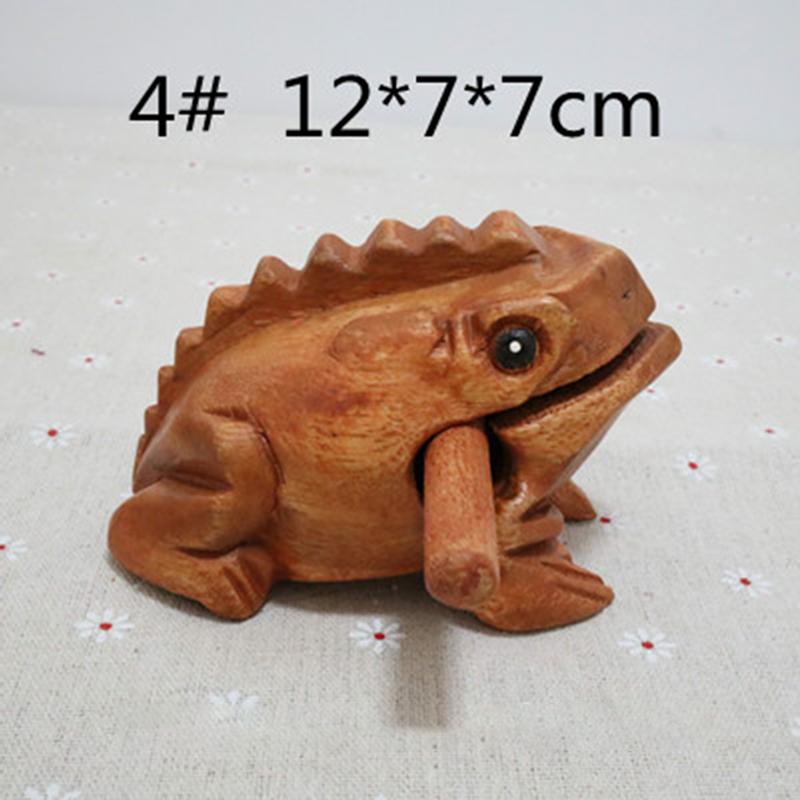 Hölzerner Glücksfrosch Thailand Traditionelles Handwerk Quakendes Musikinstrument Heim- Büro-Dekor Fengshui Geschnitzte Ornament Kinderspielzeug Geschenk