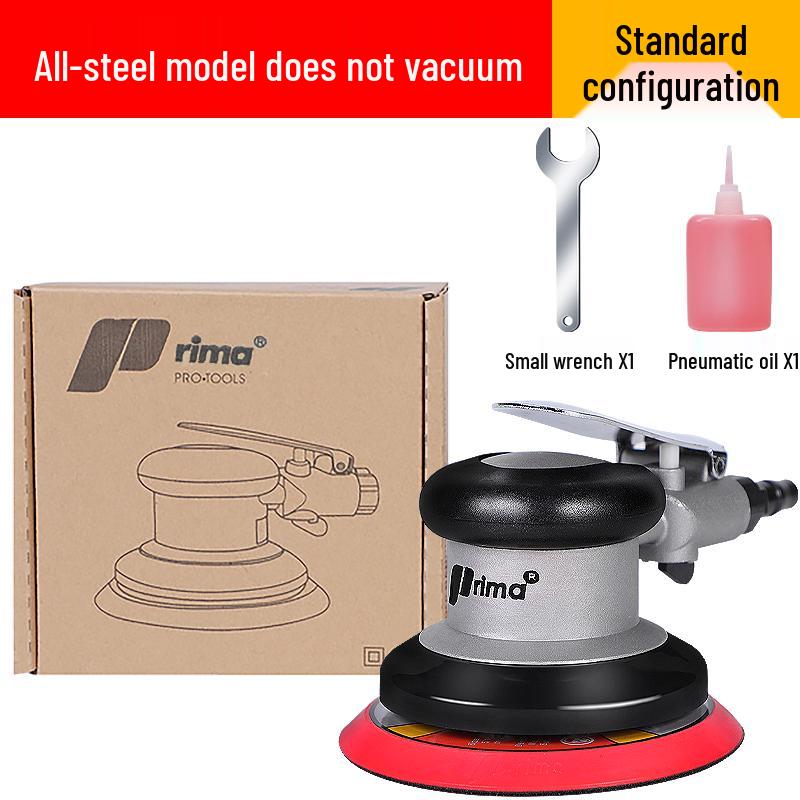 Taiwan Industrial-Grade Pneumatic Grinder with Dust Extraction and Round Sandpaper.