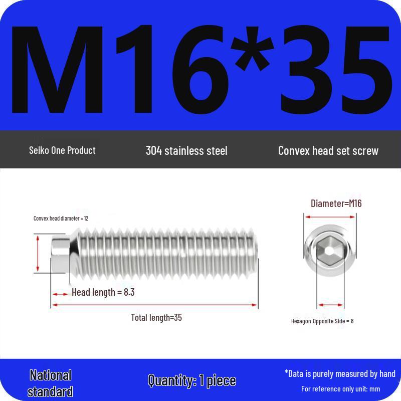 304 Stainless Steel Cup Point Grub Screw - Sizes M3 To M10