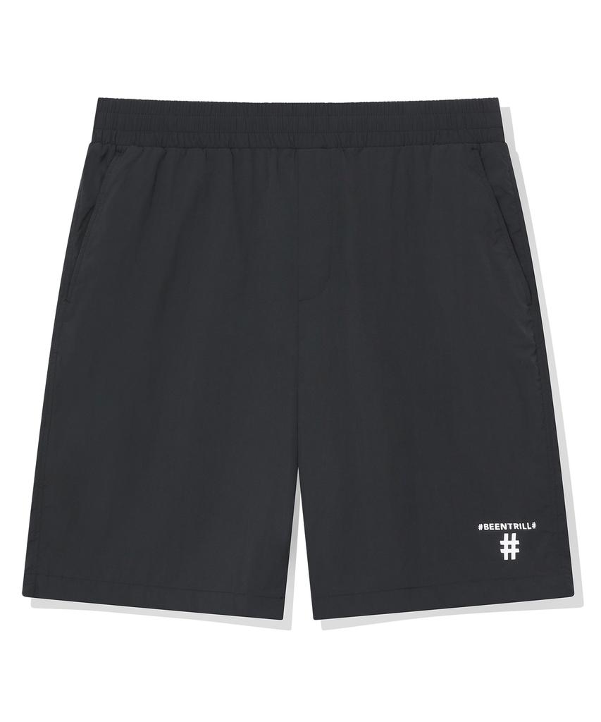 BEENTRILL Essentials Small Logo Woven Shorts (Black)