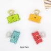 Mohamm 4pcs Pack Multicolor Cute Face Acrylic Binder Clip Planner Clips Paper Clamp Office Decorative Supplies School Stationery