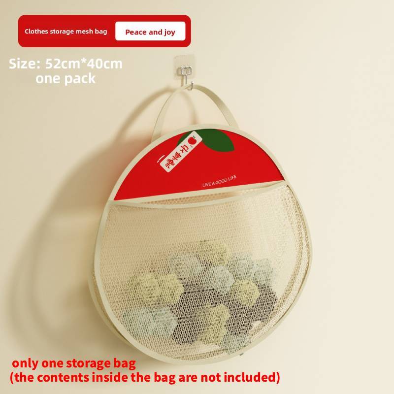 Kitchen Wallmounted Trash Bag Organizer With Polyester Mesh For Home Storage