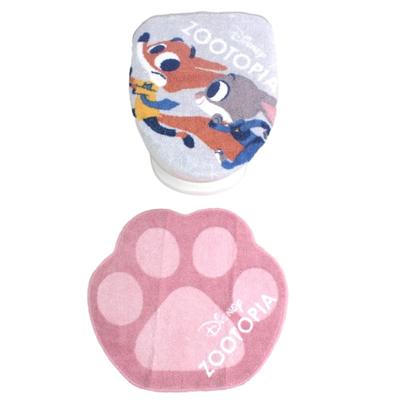 Disney Zootopia Toilet Toilet For Warm Water Washlet Toilet Toilet Character Nick Judy Goods 2-Piece Set, Toiletries, Mat, Seat, Washlet, Cover,