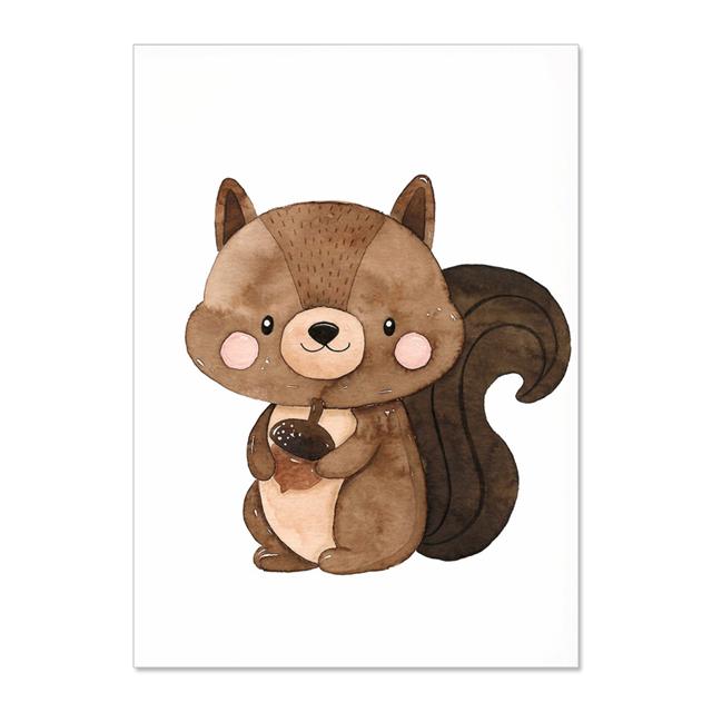 Animal Rabbit Sika Deer With Flowers Nursery Wall Art Canvas Painting Posters And Prints Wall Pictures Baby Kids Room Décor No Frame