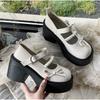Spring Round Toe Pumps Chunky Women Mary Janes Shoes Platform Single Shoe for Women Dress Students Women's Lolita Heeled Shoes