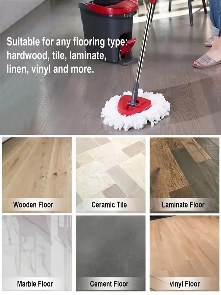 Rotary Mop Replacement Head, 100% Microfiber Mop Filling Head, O-Cedar Compatible with Triangular Spin Mop, 360-Degree Micro-Rotating Mop