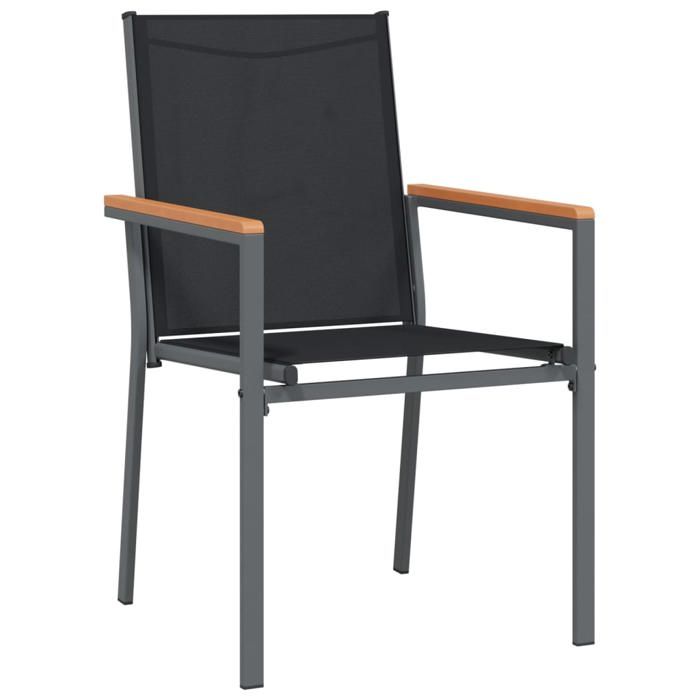 VidaXL Set of 6 Garden Chairs, Patio Seats, Balcony Chairs, Outdoor Gardening Patio Furniture, Black 3187086