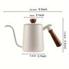 600ML Nerezová konvice na kávu Pour Over s dřevěnou rukojetí Dlouhá hubička Dripová konvice pro domácího baristu